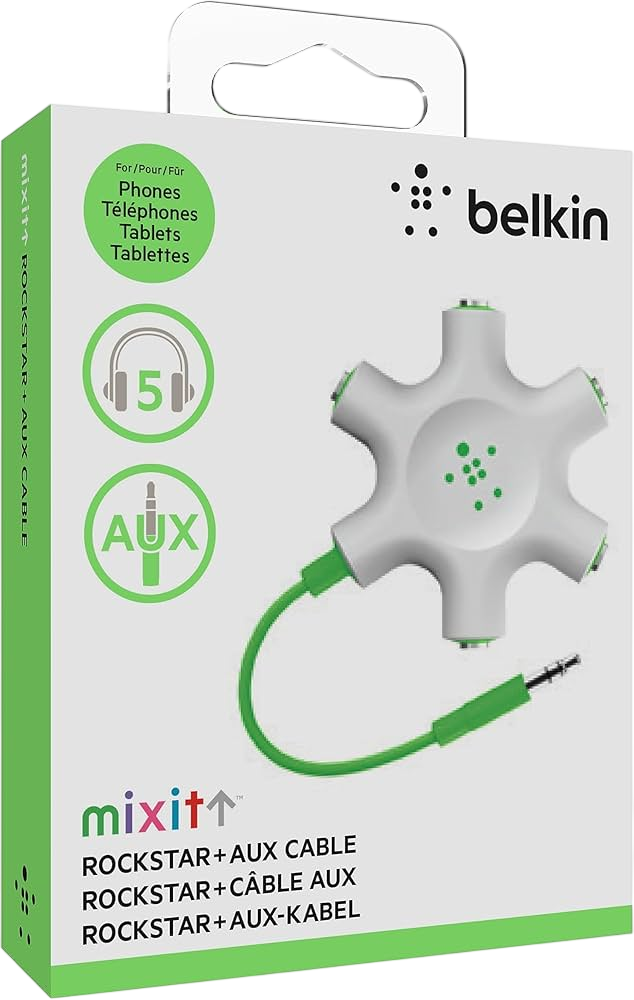 Titre : Belkin Répartiteur Audio 5 ports RockStar (Jack 3,5 mm)