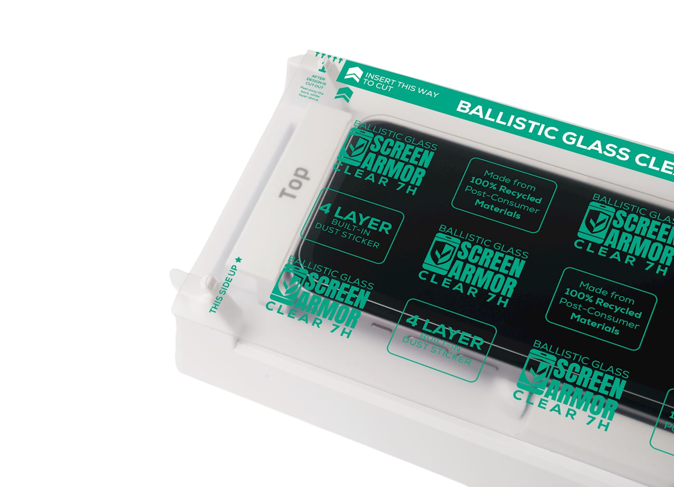 ScreenArmor Ballistic Glass Clear 7H (25x) - with dust layer