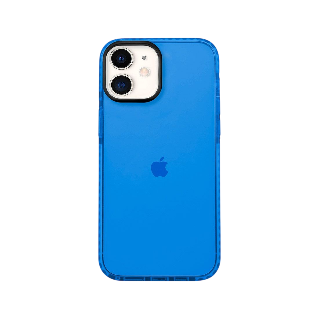 Coque tpu renforcée avec liseret noir pour iPhone 12/12 Pro - bleu transparent