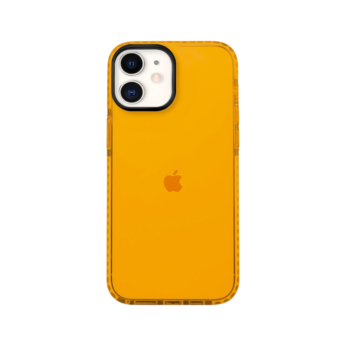 Coque tpu renforcée avec liseret noir pour iPhone 12/12 Pro - orange transparent