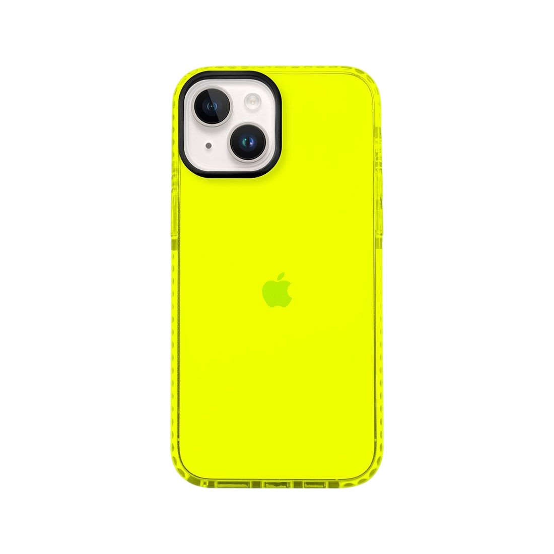 Coque tpu renforcée avec liseret noir pour iPhone 13 - jaune transparent