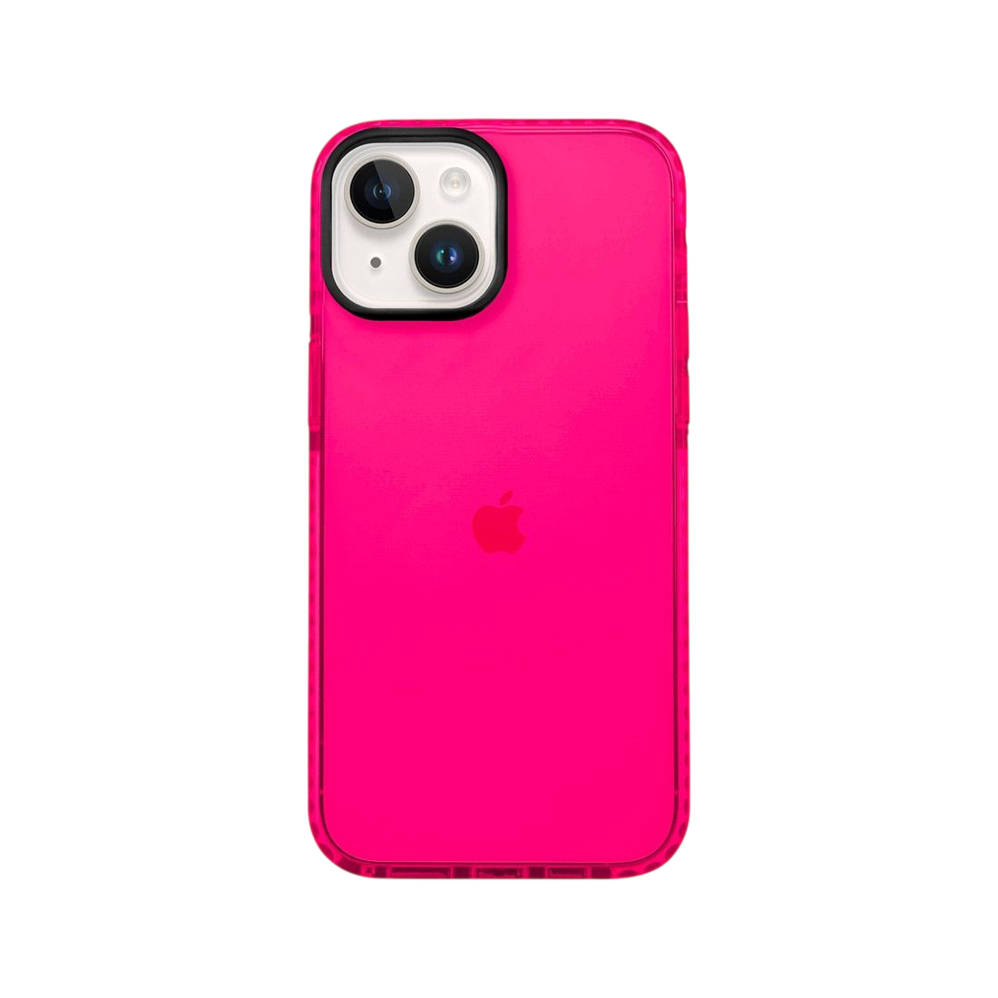 Coque tpu renforcée avec liseret noir pour iPhone 14 - rose transparent