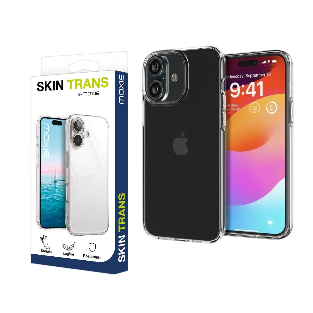 Coque ultra fine transparente en TPU pour iPhone 16 Plus