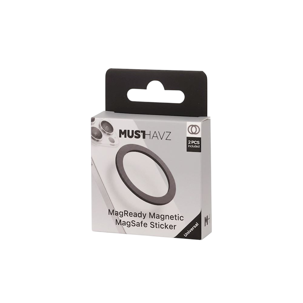 Anneaux magnétiques adhésifs MustHavz MagReady avec MagSafe (Lot de 2 - Noir)