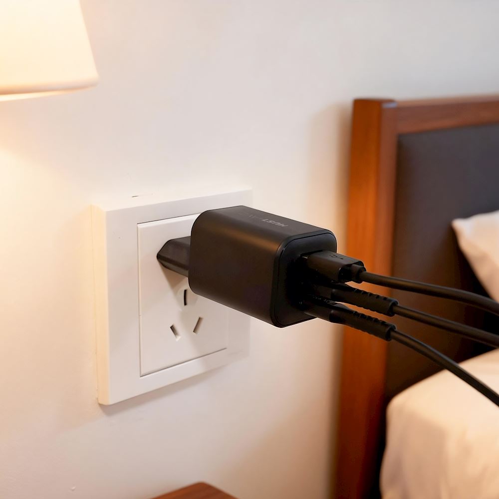 Chargeur Nano 3 Ports - 65W - GaN - 2x USB-C + 1x USB-A