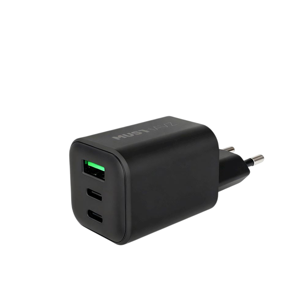 Chargeur Nano 3 Ports - 65W - GaN - 2x USB-C + 1x USB-A