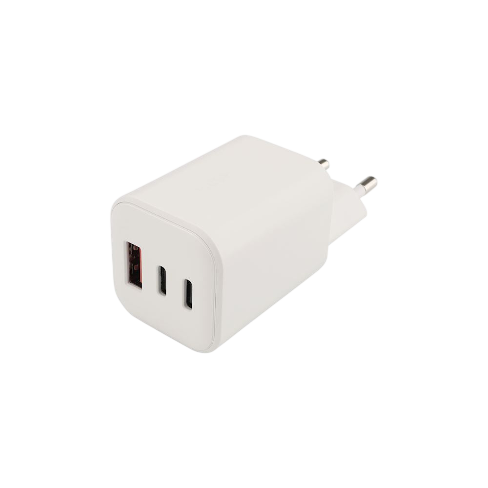 Chargeur Nano 3 Ports - 65W - GaN - 2x USB-C + 1x USB-A