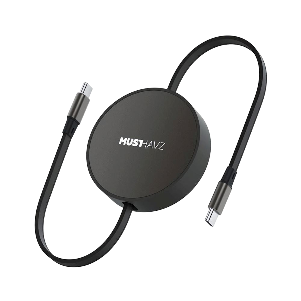 Câble USB-C vers USB-C rétractable - 1,2 Mètre