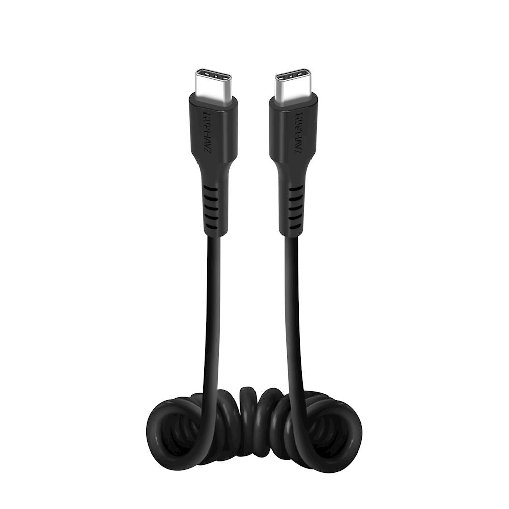 Câble USB-C vers USB-C Spiralé - 1,0 Mètre