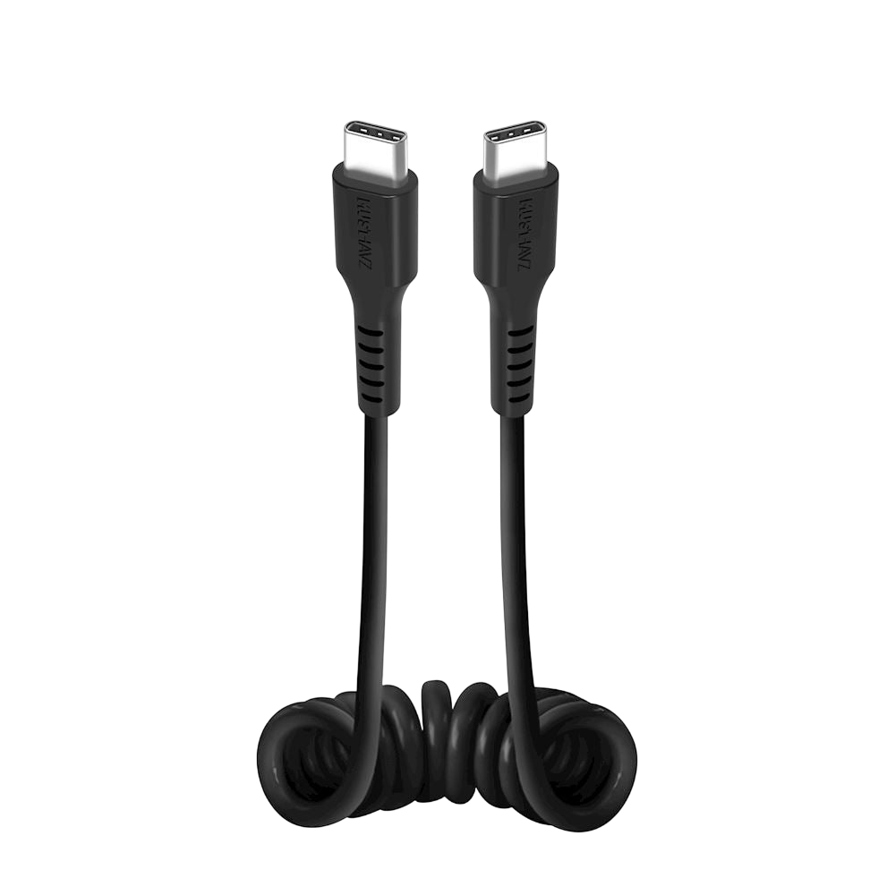 Câble USB-C vers USB-C Spiralé - 1,0 Mètre