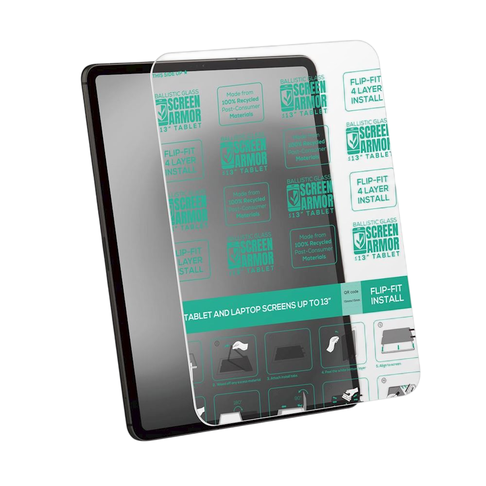 ScreenArmor Ballistic Glass 7H 13" (10 pcs) - Dust Layer