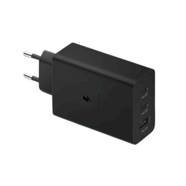 Chargeur Secteur Samsung Trio 65W – Charge Ultra Rapide (2x USB-C + 1x USB-A)