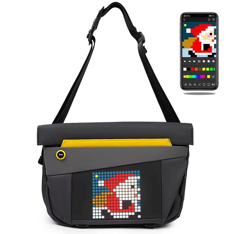 Sacoche bandoulière connectée à écran LED Pixel Art Divoom Pixoo Slingbag