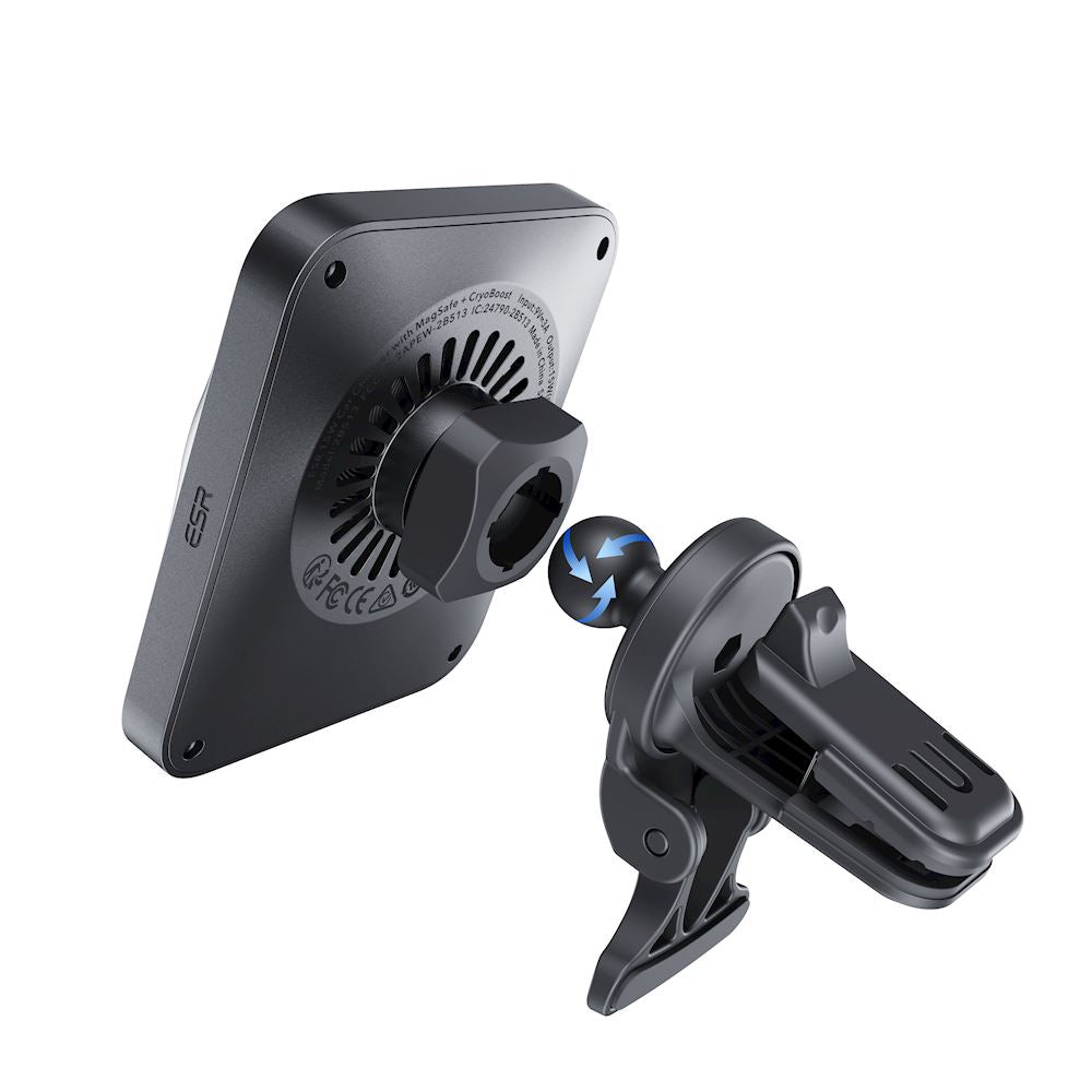Chargeur Voiture Sans Fil HaloLock MagSafe 15W avec Fixation Ultra-Stable