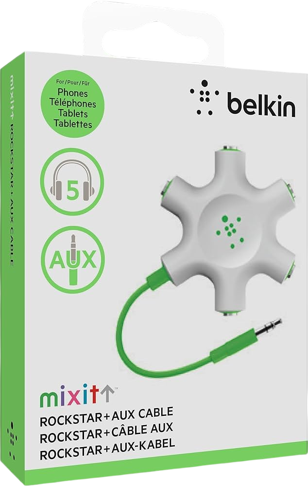Titre : Belkin Répartiteur Audio 5 ports RockStar (Jack 3,5 mm)