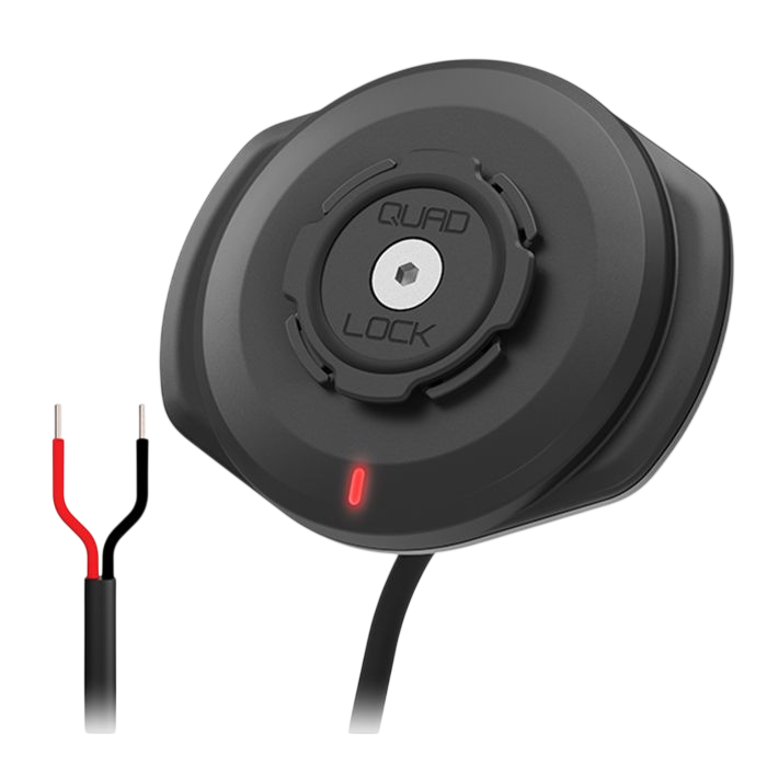 Tête de recharge sans fil Quad Lock résistante aux intempéries pour moto (12 V - 24 V)