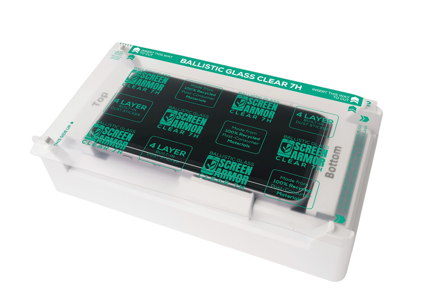 ScreenArmor Ballistic Glass Clear 7H (25x) - with dust layer