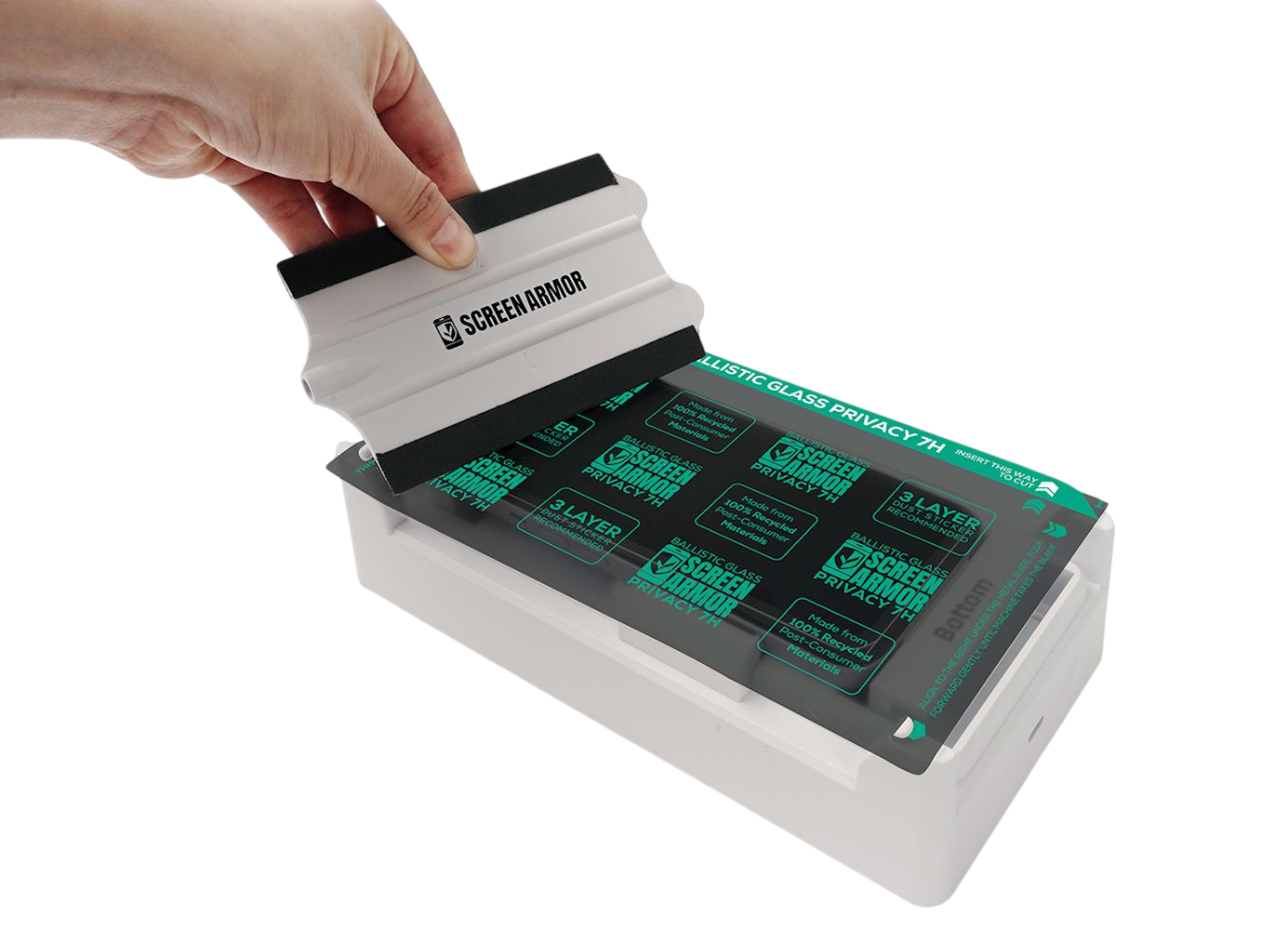 ScreenArmor Ballistic Glass Privacy 7H (25 pcs) - Dust Layer