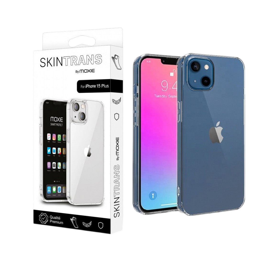 Coque Apple iPhone 15 Plus 6.7" en TPU souple - Transparent