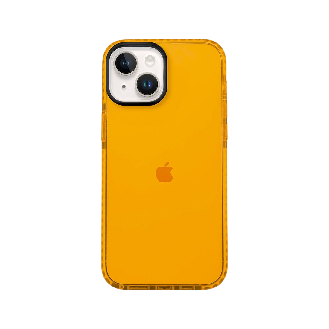Coque tpu renforcée avec liseret noir pour iPhone 13 - orange transparent