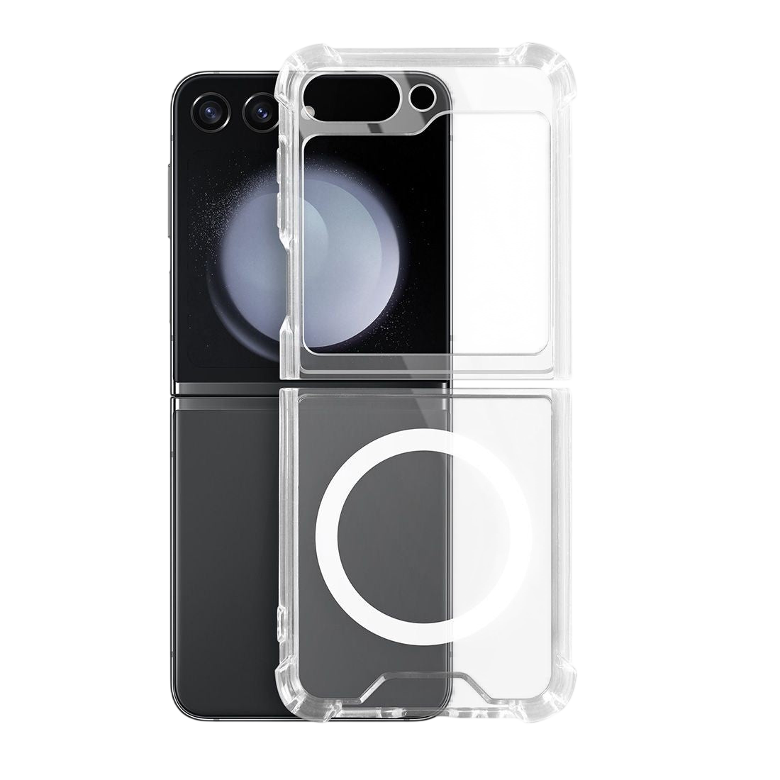 Coque TPU/PC renforcée transparente compatible Magsafe Z Flip5