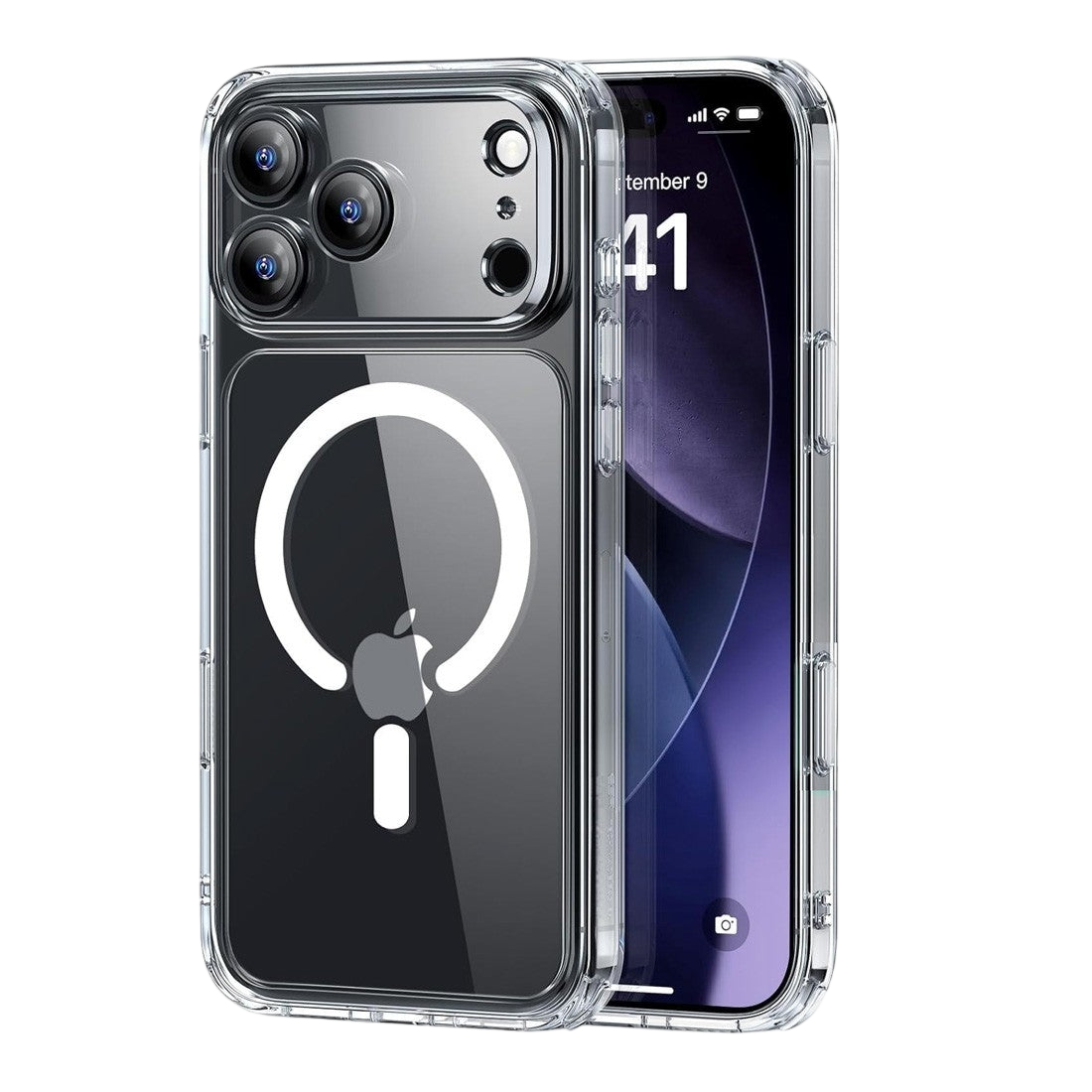 Coque transparente renforcée compatible Magsafe pour iphone 17 Pro Max