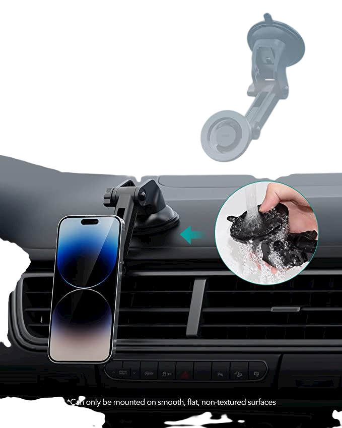 Support Voiture Magnétique HaloLock (MagSafe) pour Tableau de Bord et Pare-brise