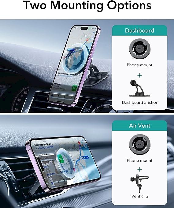 Support Voiture Magnétique HaloLock (MagSafe) pour Grille d'Aération