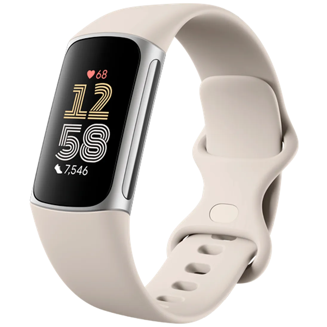 Fitbit Charge 6 Argent (Bracelet Silicone Beige)