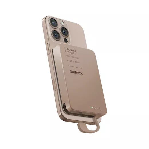 Batterie externe magnétique portable Momax 1-Power F.Pass+ 10000 mAh avec câble intégré
