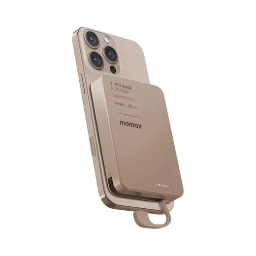 Batterie externe magnétique portable Momax 1-Power F.Pass+ 10000 mAh avec câble intégré