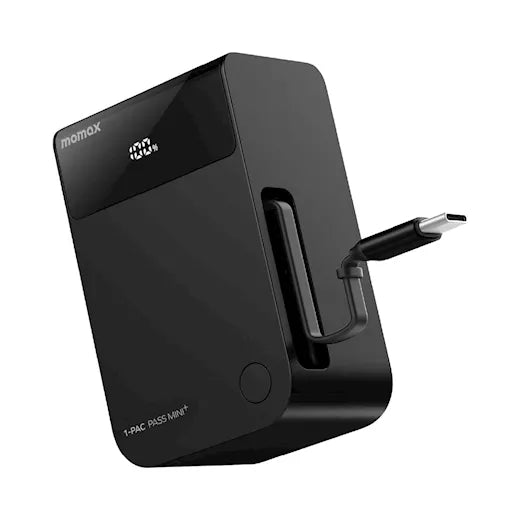 Batterie externe portable Momax 1-Pac Pass Mini+ 10000 mAh avec câble rétractable