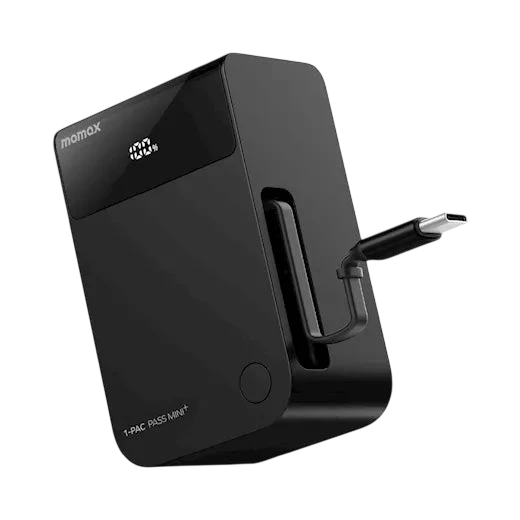 Batterie externe portable Momax 1-Pac Pass Mini+ 10000 mAh avec câble rétractable