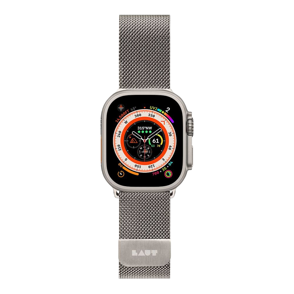 Bracelet en Maille de Titane avec Fermoir Magnétique pour Apple Watch (44/45/46/49mm)