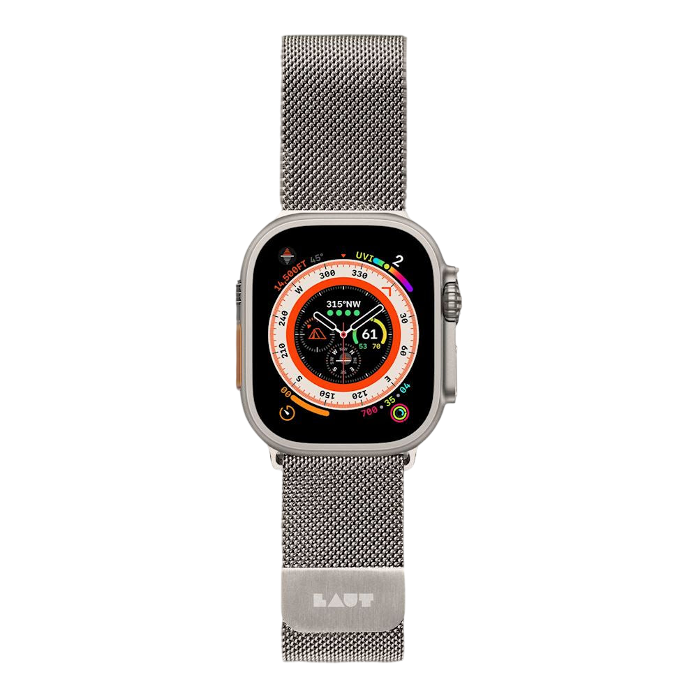 Bracelet en Maille de Titane avec Fermoir Magnétique pour Apple Watch (44/45/46/49mm)