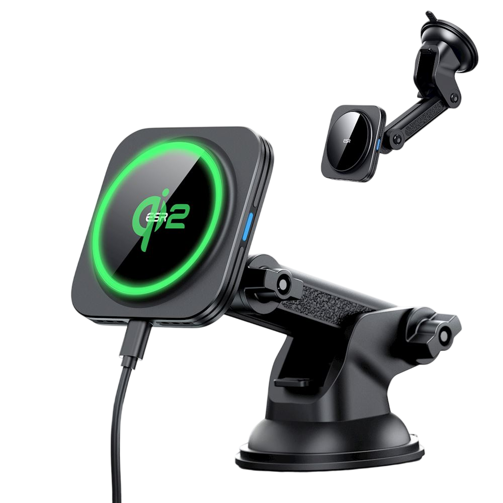 Chargeur Voiture Sans Fil Certifié Qi2 (MagSafe 15W) pour Tableau de bord