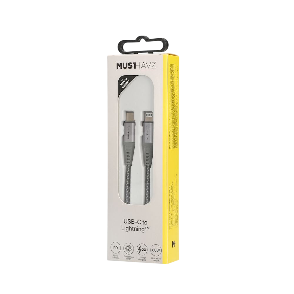 Câble USB-C vers Lightning en Nylon Tressé - Certifié MFi - 1,0 Mètre