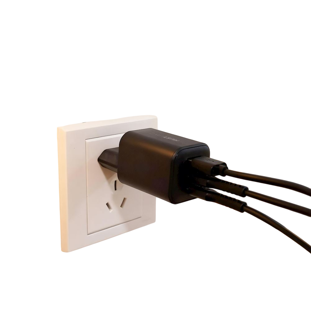 Chargeur Nano 3 Ports - 65W - GaN - 2x USB-C + 1x USB-A