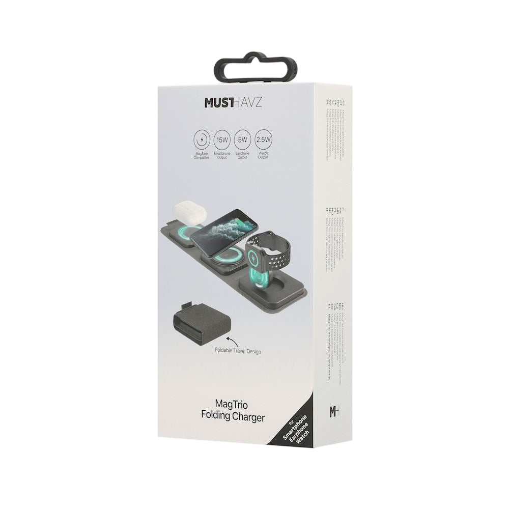 MagTrio 3-in-1 - Station de Charge Magnétique MagSafe Pliable et Ultra-Portable