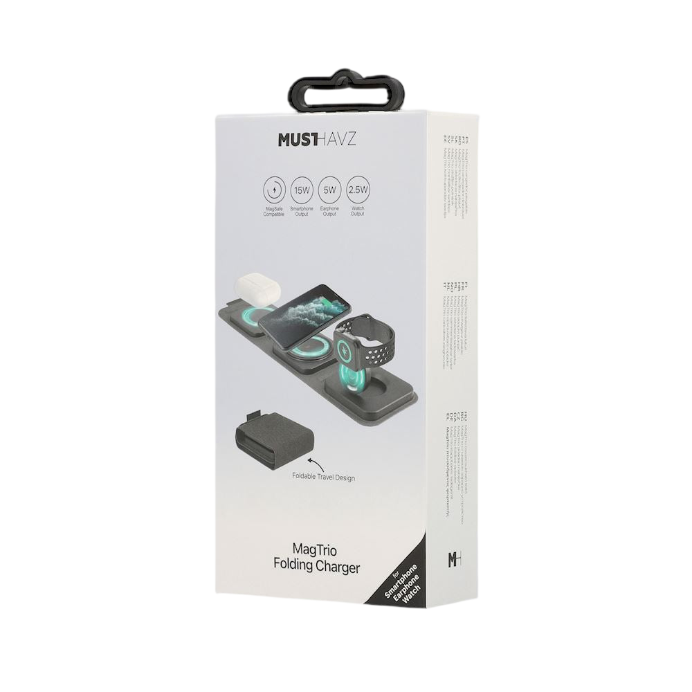 MagTrio 3-in-1 - Station de Charge Magnétique MagSafe Pliable et Ultra-Portable