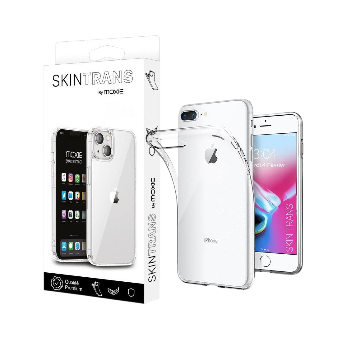 Moxie Coque iPhone 7 Plus / iPhone 8 Plus [Skintrans] Coque en TPU Souple Transparente Ultra Fine en Silicone, Anti-traces, Ajustement Parfait pour iPhone 8+ et iPhone 7+ - Transparent