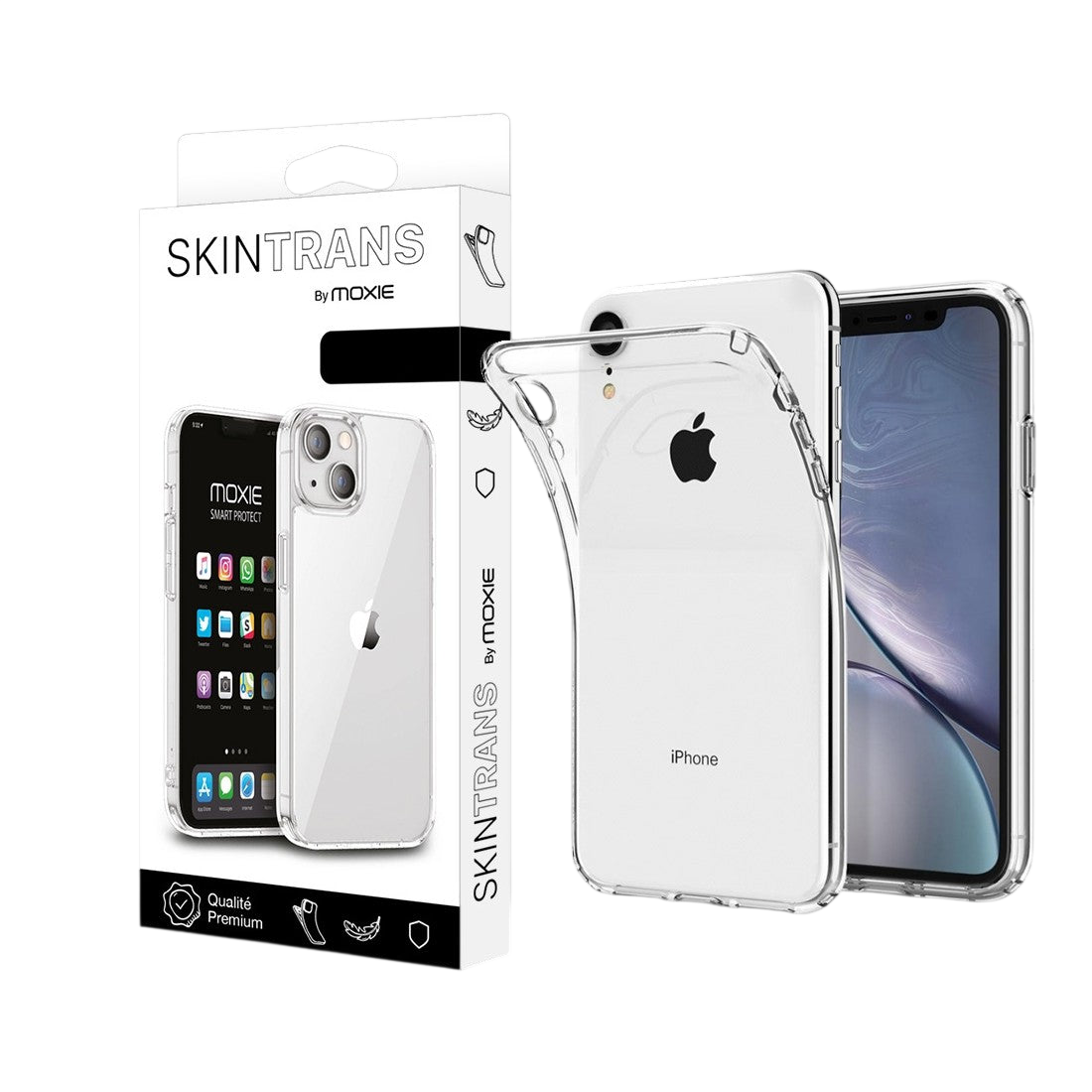 Moxie Coque iPhone XR 6.1" [Skintrans] Coque en TPU Souple Transparente Ultra Fine en Silicone, Anti-traces, Ajustement Parfait pour iPhone XR 6.1 pouces (2018) - Transparent