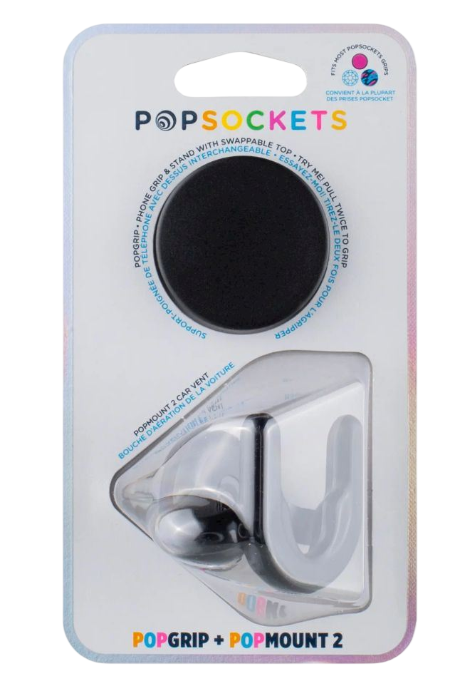 PopMount 2 Support Voiture (Grille d'aération) + PopGrip Noir