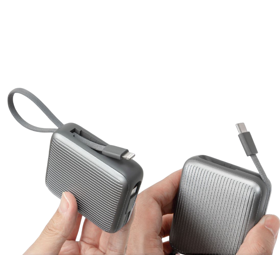 Batterie Externe Ultra-Compacte 10 000 mAh avec Câble Intégré