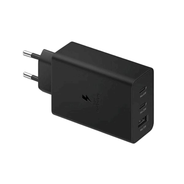 Chargeur Secteur Samsung Trio 65W – Charge Ultra Rapide (2x USB-C + 1x USB-A)
