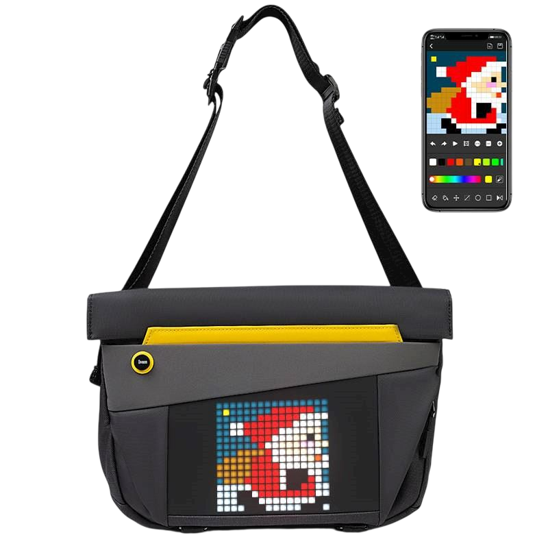 Sacoche bandoulière connectée à écran LED Pixel Art Divoom Pixoo Slingbag